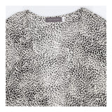 Black & Cream Animal Print Cupro Kimono Cover-Up