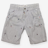Shorts Blue Stripe with Surfing Appliques