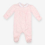 Pink Floral Collared Sleepsuit 