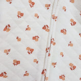 Quilted Romper Cream with Brown Flowers