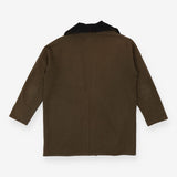 Jersey Long Line Jacket Green with Black Lining