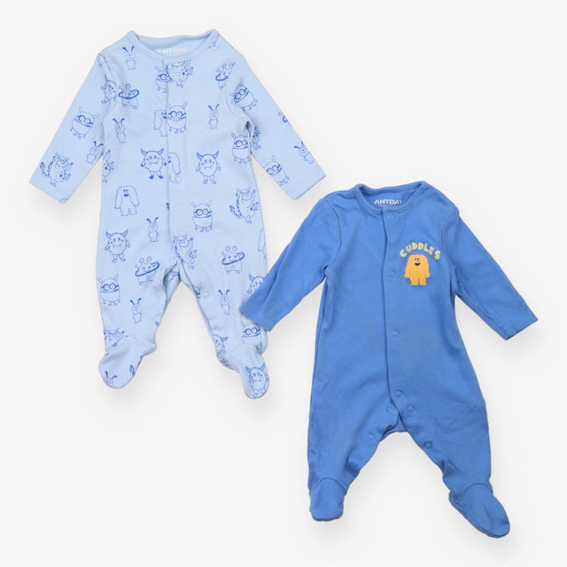 Sleepsuits Blue Monster 2-Pack