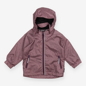 Unlined Raincoat Purple with Hearts and Water Drop
