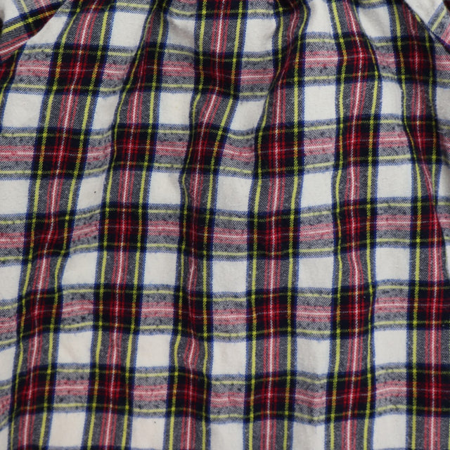 Dress Tartan Flannel Smocked High Neck