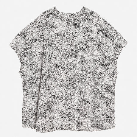 Black & Cream Animal Print Cupro Kimono Cover-Up