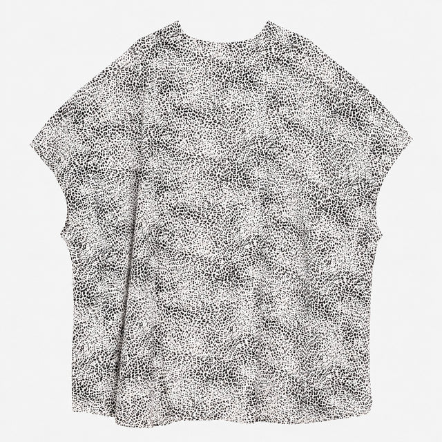 Black & Cream Animal Print Cupro Kimono Cover-Up