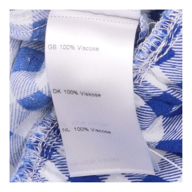 Mini Dress Blue White Gingham Check Ruffle Hem