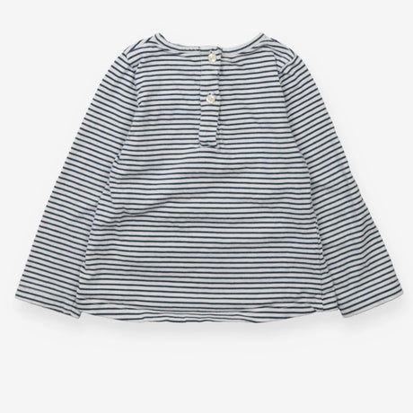 Baby T-shirt Long Sleeve Navy and White Stripe