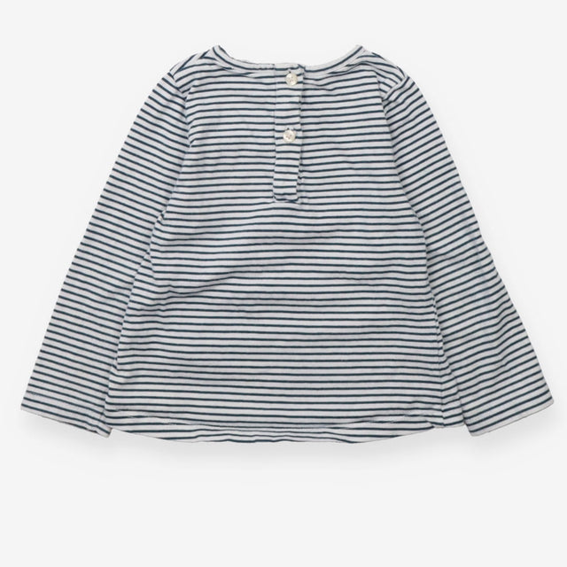 Baby T-shirt Long Sleeve Navy and White Stripe