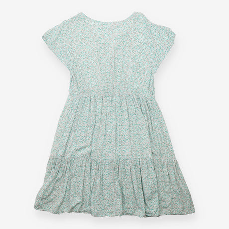 Green and Pink Floral Button Front Maternity Dress