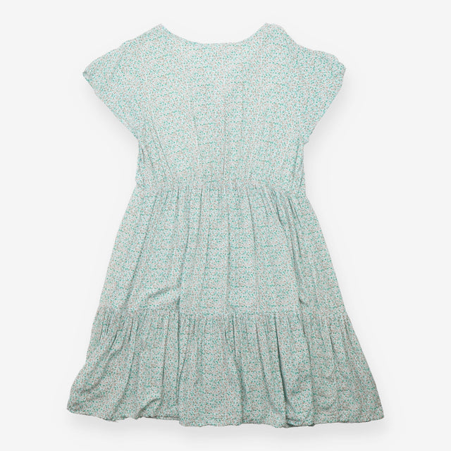 Green and Pink Floral Button Front Maternity Dress