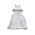 Cream Knit Hoodie with Grey Zig Zag Lining