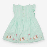 Green gingham guinea pig dress