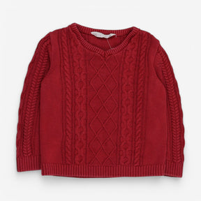 Sweater Red Cable 
