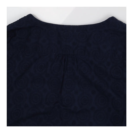 Navy Broderie Anglaise Cotton Tunic – Button Front