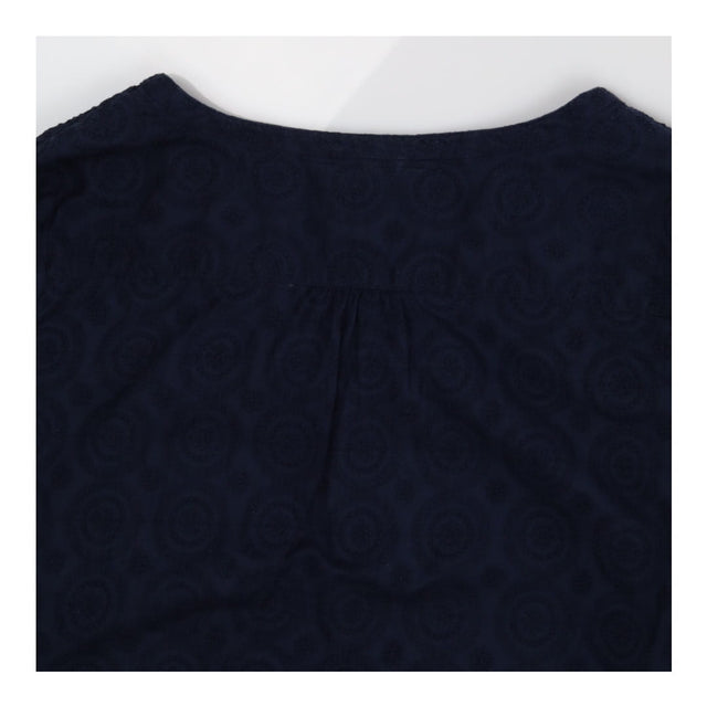Navy Broderie Anglaise Cotton Tunic – Button Front