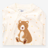 Sleepsuit cream bear paw prints