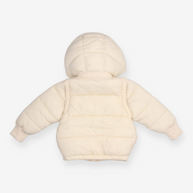 3 in 1 Puffer Coat Fleece Lined Cream 