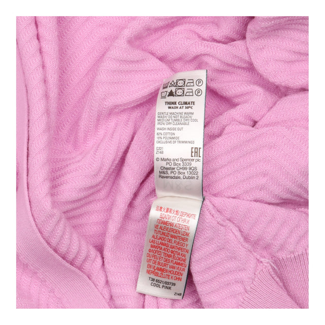 Cardigan Pink Textured Chevron Knit Open Front Lon