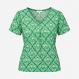 Top Nia Pleated V-Neck Short Sleeve Joules Green W