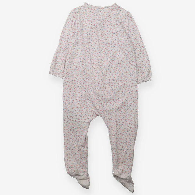 Sleepsuit white ditsy floral  Frill Wrap