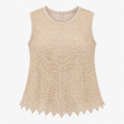 Ivory Floral Beaded Sleeveless Occasion Top