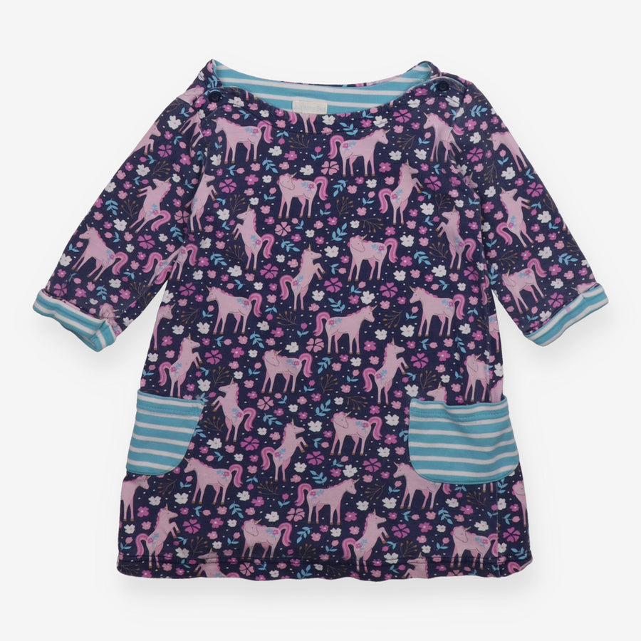 Dress jersey LS unicorns stripe pockets