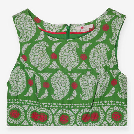 Sleeveless Green Woven Dress