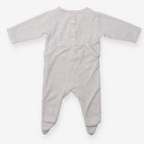 sleepsuit grey velor bird perched on elephant
