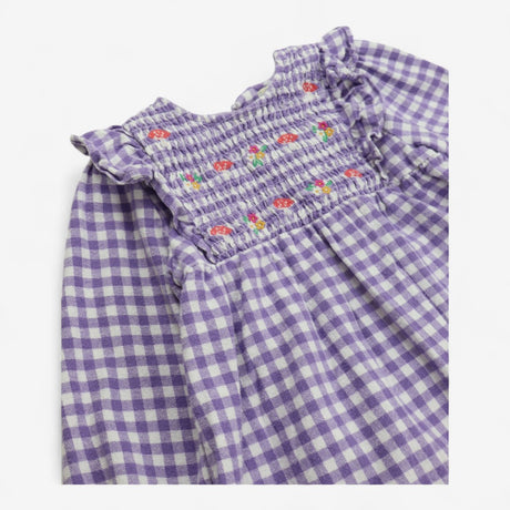 Top Purple Gingham with Flowers, Toadstools and sm
