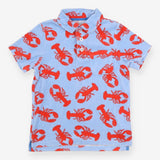 Towelling t-shirt blue with lobsters