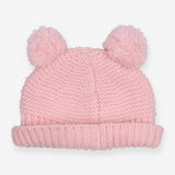 Pink double bobble hat knitted