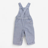 Dungarees blue woven with bike applique