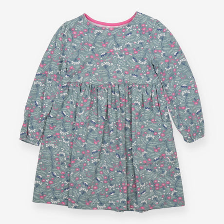 Dress Long Sleeved Green Forrest Flowers