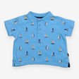 Polo Shirt Light Blue Sailing Boats