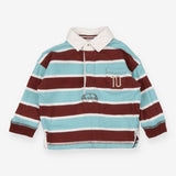 Tee rugby shirt brown blue stripe