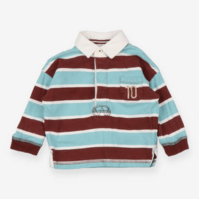 Tee rugby shirt brown blue stripe