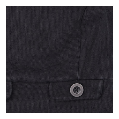 Dress Black Short Sleeve Tailored Button Detail Kn