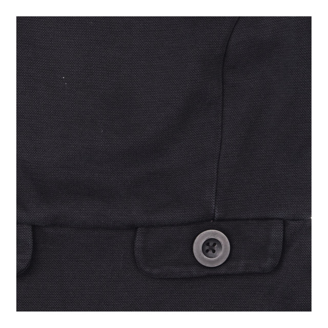 Dress Black Short Sleeve Tailored Button Detail Kn