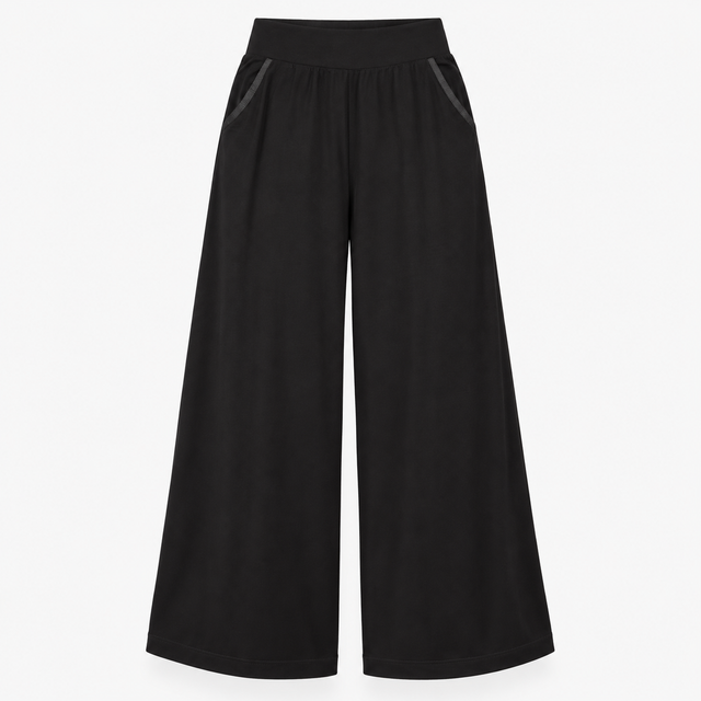 Trousers Wide Leg Elasticated Waist Black