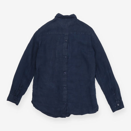 Navy Linen Button Back shirt