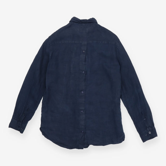 Navy Linen Button Back shirt