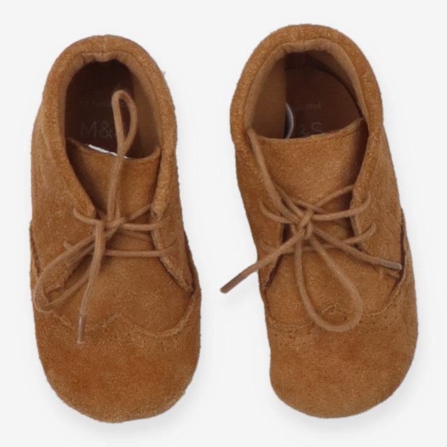 Pram shoe brown booties suede