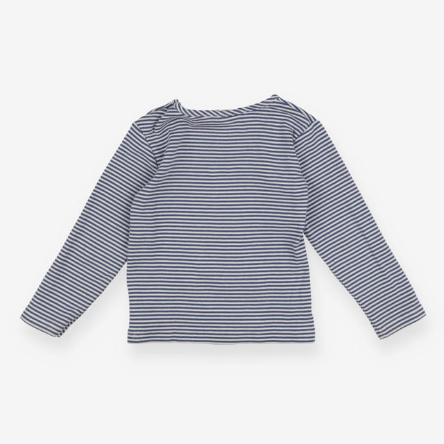 Tee LS blue stripe 3 daisy's