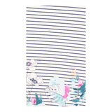 Dress White Navy Striped Floral Print Sleeveless R