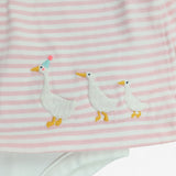 T-shirt bodysuit pink and white with geese