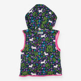 Jacket sleeveless jersey fleece lined navy unicorn
