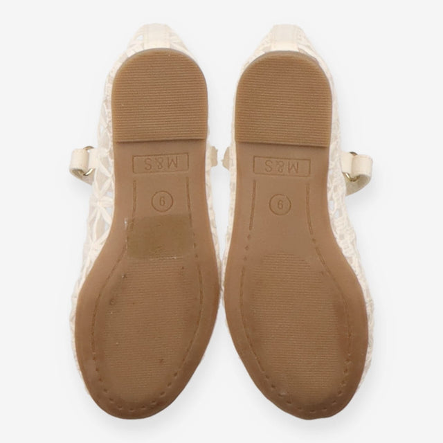 Ballet Shoes Cream Mesh Pattern 