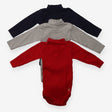 Bodysuits Long Sleeve Roll Neck Red, Grey and Navy