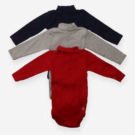 Bodysuits Long Sleeve Roll Neck Red, Grey and Navy